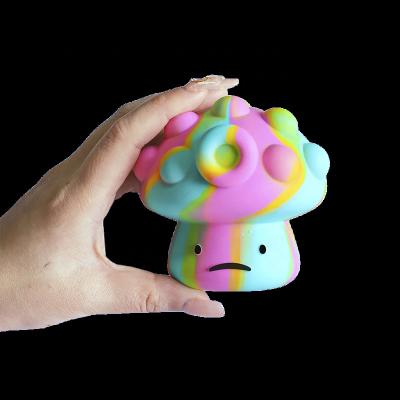 China Educational Toy Hot Selling Kids Gifts Push Up Noise Decompression Toys Relaxation Rainbow Silicone Squishy Ball For Girls Squirt 3D Stress Ball for sale