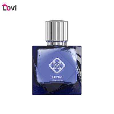 China Devi Wholesale OEM/ODM 15ml 50ml 100ML Aluminum Alloy Aluminum Alloy Luxury Custom Crimp Empty Container Glass Blue Perfume Bottle for sale