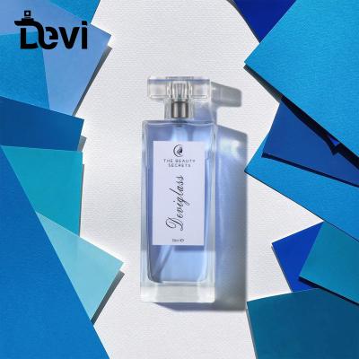 China Devi Wholesale Private Label Luxury Single Square Container Glass Perfume Bottle Empty Clear Perfume Bottles 15ml 30ml 50ml 100ml for sale