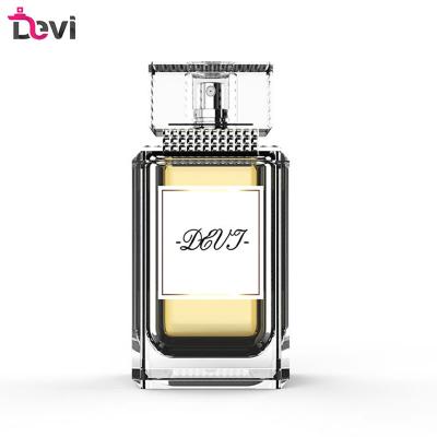 China Devi Luxury Design Glass Perfume Bottles 100ml Fit Men Perfume Bottle Container Sprayer Empty Refillable Perfume Atomizer for sale