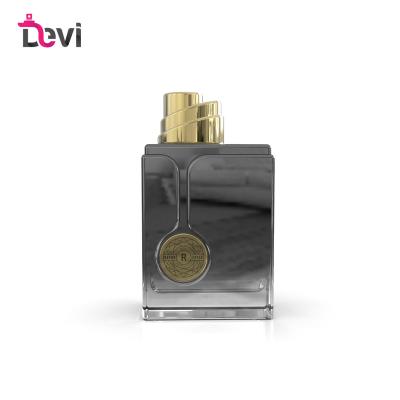 China Luxury Devi Unique Design Glass Perfume Bottles 100ML Square Luxury Mens Perfume Bottle Empty Perfume Sprayer Atomizer Container for sale