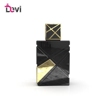 China Luxury Devi Unique Design Glass Perfume Bottles Luxury 100ML Men Perfume Bottle Empty Perfume Sprayer Atomizer Square Container for sale