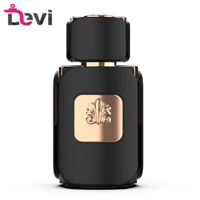 China Devi New Design Luxury Glass Perfume Bottles Square 100ml Lady Mens Parfum Bottle Luxury Empty Container Perfume Spray Atomizer Black for sale