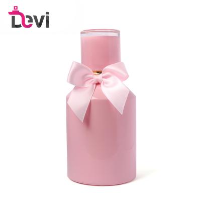 China Fashionable Devi New Design 100ML Glass Perfume Bottles Pink Lady Parfum Bottle Refillable Perfume Sprayer Atomizer Empty Bow Container for sale