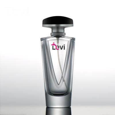 China Modern Devi Glass 100ML Perfume Bottles Unique Mens Perfume Bottle Sprayer Refillable Atomizer Empty Container Packaging Custom Design for sale