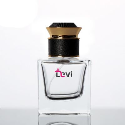 China Simple Design Modern Men's Devi Glass Perfume Bottles 50ML Empty Refillable Perfume Bottle Sprayer Atomizer Container Packing Square for sale