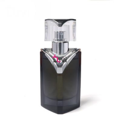 China Fashionable Modern Devi Glass 50ML Perfume Bottles Unique Me Parfum Bottle Perfume Sprayer Atomizer Empty Refillable Custom Design for sale