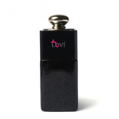 China Modern Devi Glass Perfume Bottles 40ML Square Black Parfum Sprayer Atomizer Empty Refillable Container Custom Design for sale