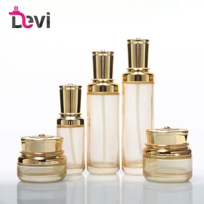 China Wide Mouth Glass Cream Jar 30g 50g 30ml 100ml 120ml Personal Care Mist Empty Cosmetic Glass Pump Bottle Devi Custom Lotion For Sale for sale