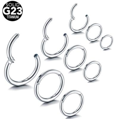 China FASHIONABLE Wholesale Solid Titanium G23 Septum Segment Clicker Cartilage Piercing Nose Ring for sale