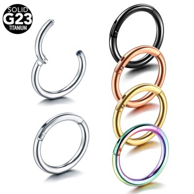 China 16G G23 Segment Titanium Ring Black Gold Daith Clicker Hinged Hinge Piercing 1.2MM for sale