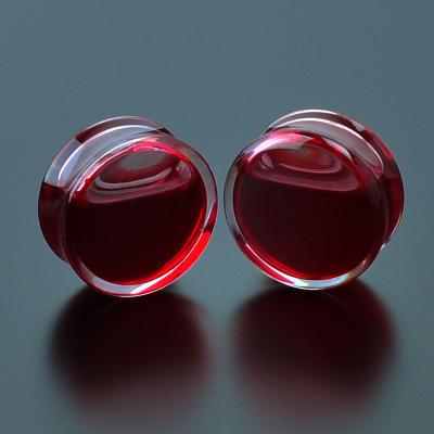 China 50Pcs FASHIONABLE Red Liquid Blood Ear Gauges Acrylic Plugs And Ear Tunnels Piercing Oreja Expander Body Piercing Jewelry for sale