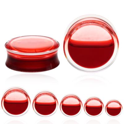 China FASHION Red Liquid Blood Ear Gauges Acrylic Ear Plugs And Tunnels Earring Gauges Oreja Expander Body Piercing Jewelry for sale