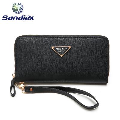 China New design color ladies waterproof wallet with low price PU long purses leather wallets for women for sale