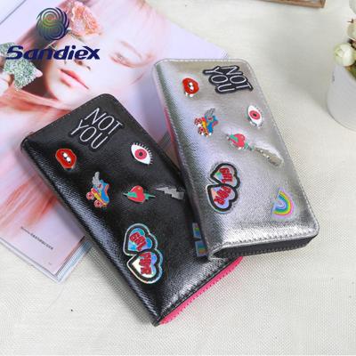 China New Design Waterproof Cartoon Printing PU Leather Long Zipper Wallet Women Purse for sale