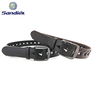 China New Design Flatback Braided Belt Man And Women Fashion Luxury PU Genuine Leather Belt Women For Jeans for sale