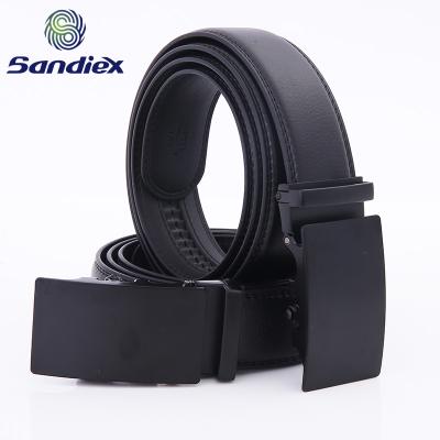 China Hot Selling Flatback Black Man Embossed Automatic Genuine Leather Belts For Gift for sale