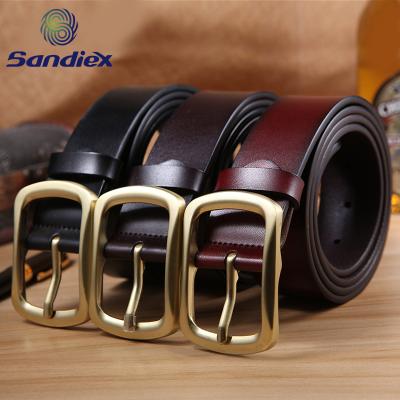 China Hot Selling Custom Classic Flatback Amazon Genuine Cowhide Men's Belt Casual Genuine Leather Belts For Business for sale