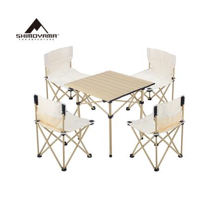 China SHIMOYAMA Lightweight Outdoor Camping Beach Family Beach Picnic Garden Set Portable Folding Table and Chair Set for sale