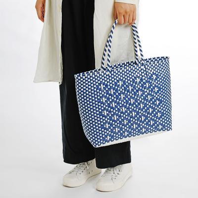 China SHIMOYAMA Minimalist Bohemian Straw Woven Lady Bags Beach Handbags Large Capacity Rattan Woven Handmade Handbags for sale