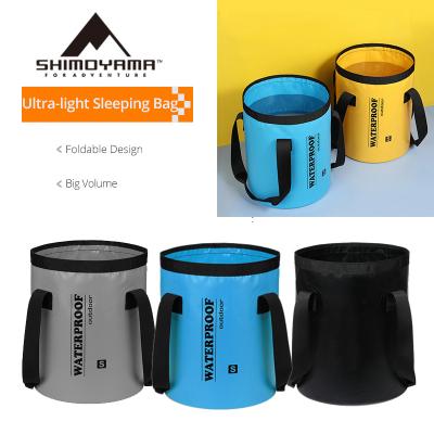 China light & SHIMOYAMA Customized Collapsible Camping Foldable Bucket PVC Washing Tarpaulin Light Weight Water Bucket for sale