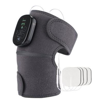 China Cordless Hot Compress EMS Knee Wrap Elbow Joint Shoulder Foot Heating Electric Knee Massager for sale