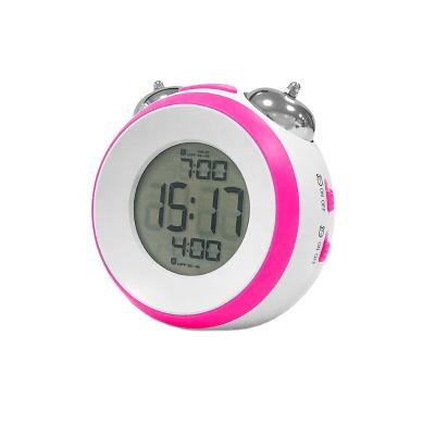 China Big Bell Antique Sound Alarm Calendar Factory Style Digital Clock Factory Style Clock With LCD Display for sale