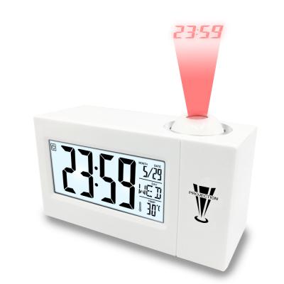 China 3605 Voice Control LCD Display Voice Control Antique Nap Battery Operated Sound Function Indoor Digital Projection Clock Temperature ABS for sale