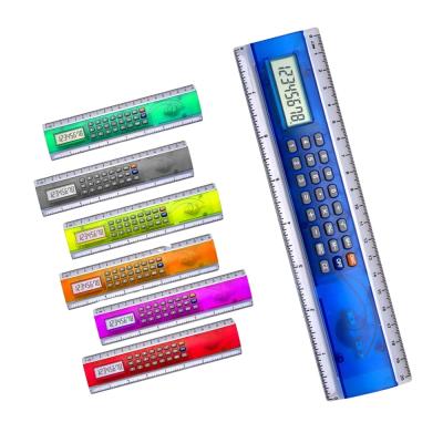 China Calendars Wholesale Function Ruler Desktop Calculator, 20cm Plastic Ruler Magic Calculator For Student for sale