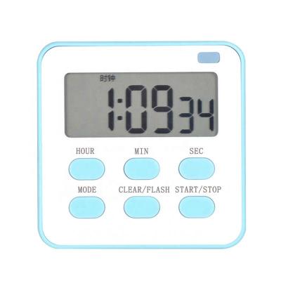 China Hot Selling Minimalist New Design Large LCD Screen Digital Timer with Clock Function, Loud Sound Alarm, Shaker Timer and Light Flashing for sale