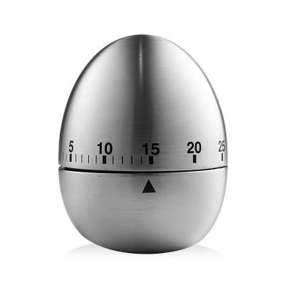 China Stainless Steel Minimalist Metal Mechanical Kitchen Egg Timer 60 Minute Cooking Silver for Kids Cooking Tools for sale