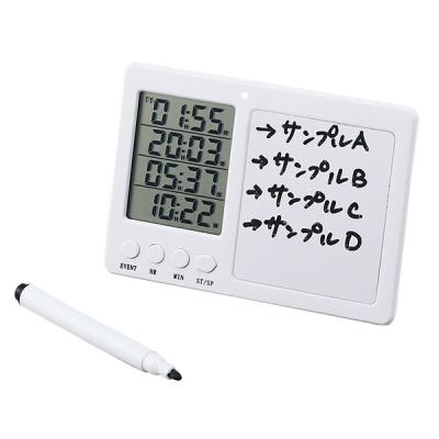 China White Plastic Kitchen 24 Hours 4 Channel Digital Dual Kitchen Timers With Message Board And Pen for sale