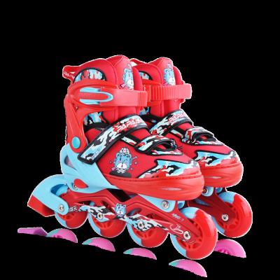 China PP+PE kids roller skates adjustable inline professional shoes in stock with pink blue red color in running size 31-42 for sale