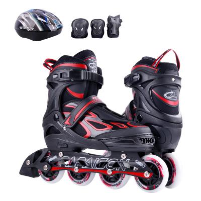 China Adjustable height built-in roller skates set with helmet and protective gear high rebound 82A PU rollers in stock EU SIZE S (30-33) for sale