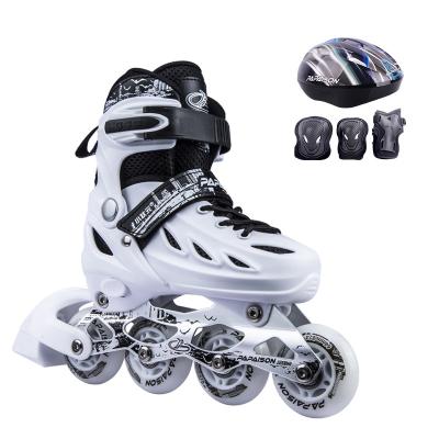 China PAPAISON Integrated Roller Skate Set and Flashing Roller with Helmet and Protective Gear for Youth Sports S (EU #31-34) Exit for sale