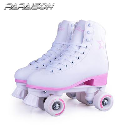 China Cool PVC Plastic Genuine Leather PVC PU Rollers Women's Roller Skates White Color Patinas Juegos Soy Luna Size 3 4 5 6 7 8 9 for sale