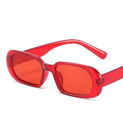 China Fashion Sunglasses 2021 Trends Colorful Retro Jelly Frame Female Narrow Oval Sunglasses Small Frame Sun Glasses for sale