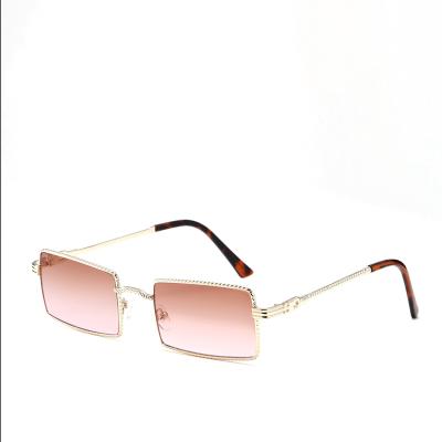 China Fashion Sunglasses Customized New Retro Square Sun Glasses Shape Hot Sale Metal Small Frame Sunglasses for sale