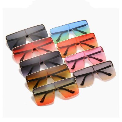 China New Fashion Designer Gradient Lens Sun Glasses Big Frame Square UV400 Oversized Shades Sunglasses for sale