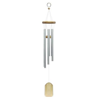 China Garden Decotation Silver 6 Tube Wind Chime Chapel Bells Wind Chimes Door Hanging Ornament Garden for sale