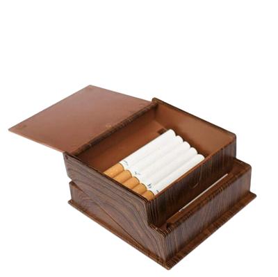 China New Fashion Square Aluminum Wooden Cigarette Box Wooden Cigarette Holder 20pcs Cigarette Holder for sale