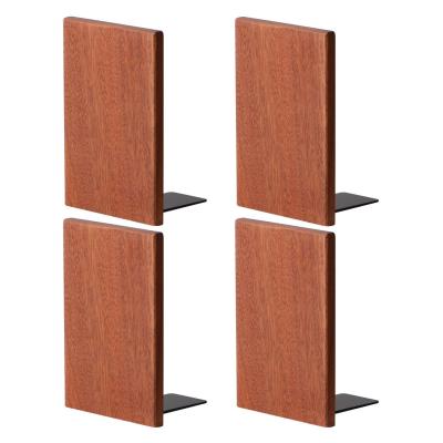 China Hot Selling Expandable Desk Organizer Walnut Wood Bookends Stand For Office Home Book Ends Shelf Wood Bookcases for sale