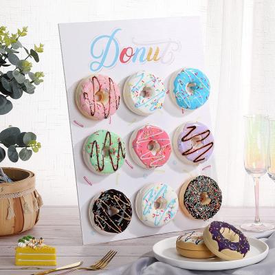 China Wooden Dessert Stand Holder Fridge Table Cake Stand Round Donut Arched Wedding Donut Cookie Display Donut Dessert Stand for sale