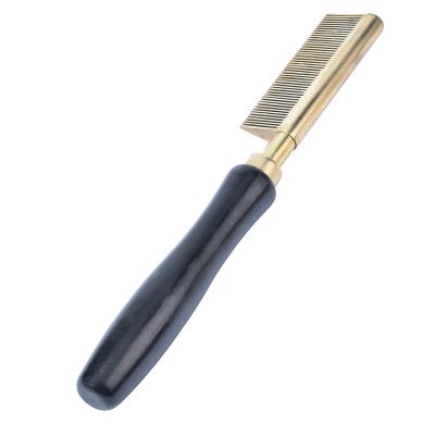 China Bargain Price Salon Metal Brass Comb Rat Comb Comfortable Healthy Wide Tooth Tail Brass Hair Make Private Label Acceptable Brass+Wooden for sale