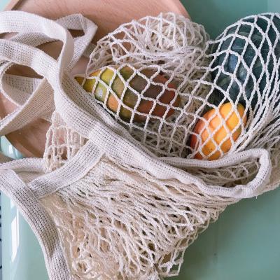 China Reusable Eco-friendly With Private Logo Eco Friendly Net Bags With Long Handle Mesh Bag For Fruit Vegetable Storage for sale