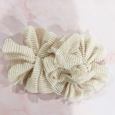 China All Newset 100% Natural Natural Eco-Friendly Cotton Mesh Flower Bath Shower Ball Body With Paper Belt for sale