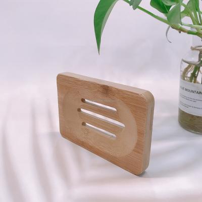 China Natural Bamboo Wood Tray Naturally Eco-Friendly Eco-Friendly Bathroom Soap Dish Rack Holder Accessory for sale