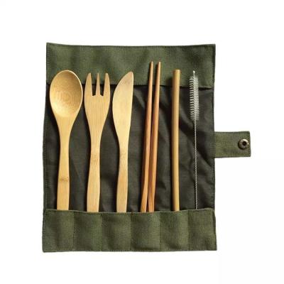 China Disposable Home Use Eco-Friendly Bamboo Cutlery Include Knife Fork Spoon Chopsticks Reusable Straws for sale