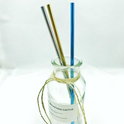 China Viable Hot Sales Colorful Stainless Steel Metal Straws For Drinking With 1 Cleaning Brush In Cloth Bag With Customized Logo for sale