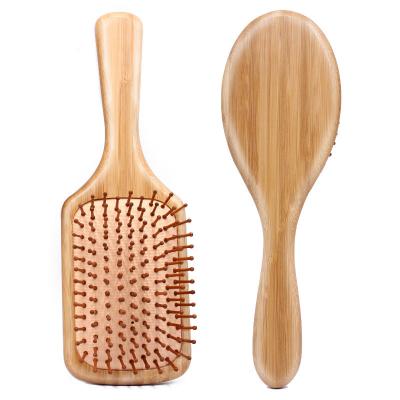 China Nondisposable Custom Made Bamboo Bristle Logo Bamboo Bristle Women and Men Scalp Massage Hairbrush Detangling Air Cushion Comb for Natural Hair for sale